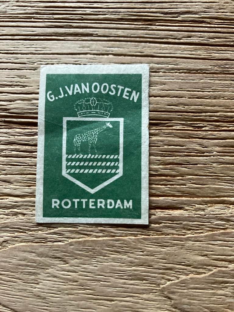 Lucifer etiket G.J. van Oosten Rotterdam, Verzamelen, Merken en Reclamevoorwerpen, Ophalen of Verzenden, Gebruikt