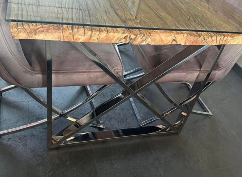 Eettafel +salon tafel+6 eetstoelen, Huis en Inrichting, Tafels | Salontafels, Ophalen, 50 tot 100 cm, Zo goed als nieuw, Minder dan 50 cm