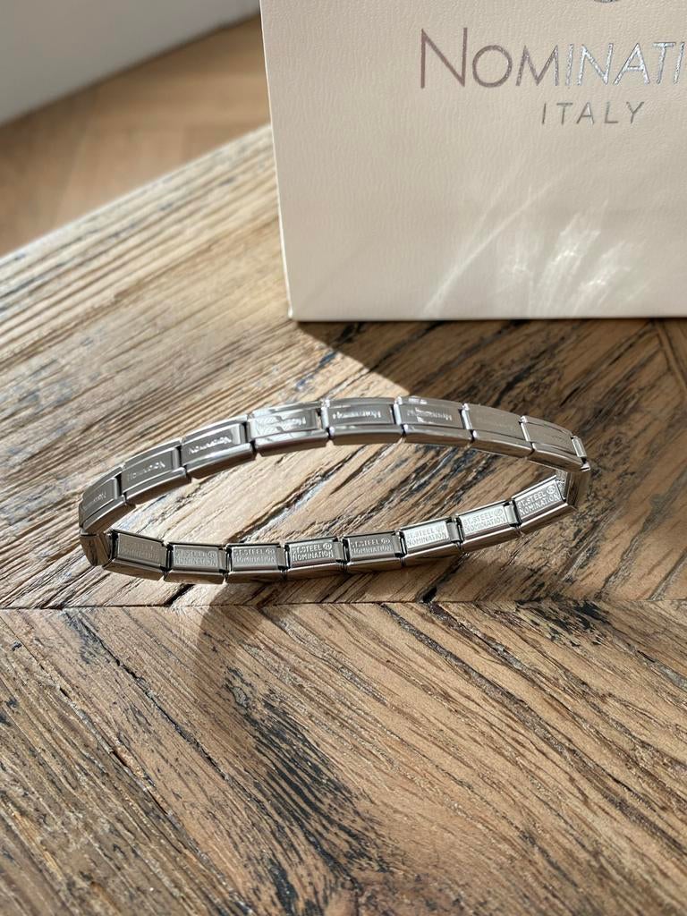 Nomination smarty schakel armband - 18 verstelbare schakels, Verzenden, Zo goed als nieuw, Zilver, Staal