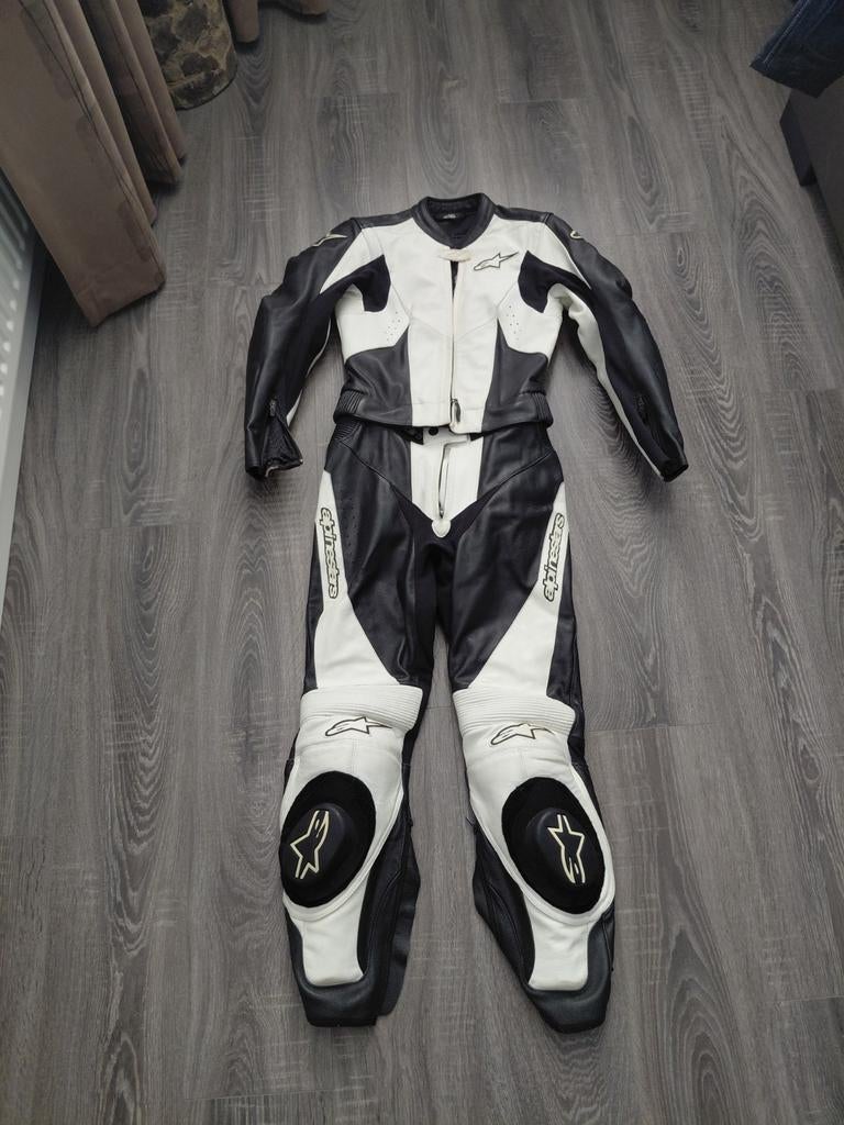 Dames Alpinestars Stella 2-delig motorpak leer zwart/wit, Ophalen, Combipak, Alpinestars, Dames
