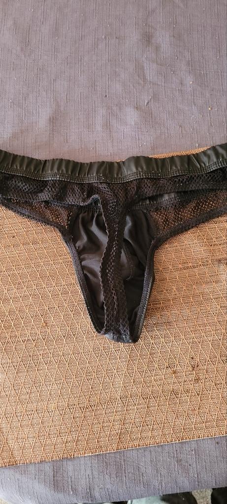 Heren string imitatieleer - Maat XL, Kleding | Heren, Ondergoed, Ophalen of Verzenden, Zwart, Slip
