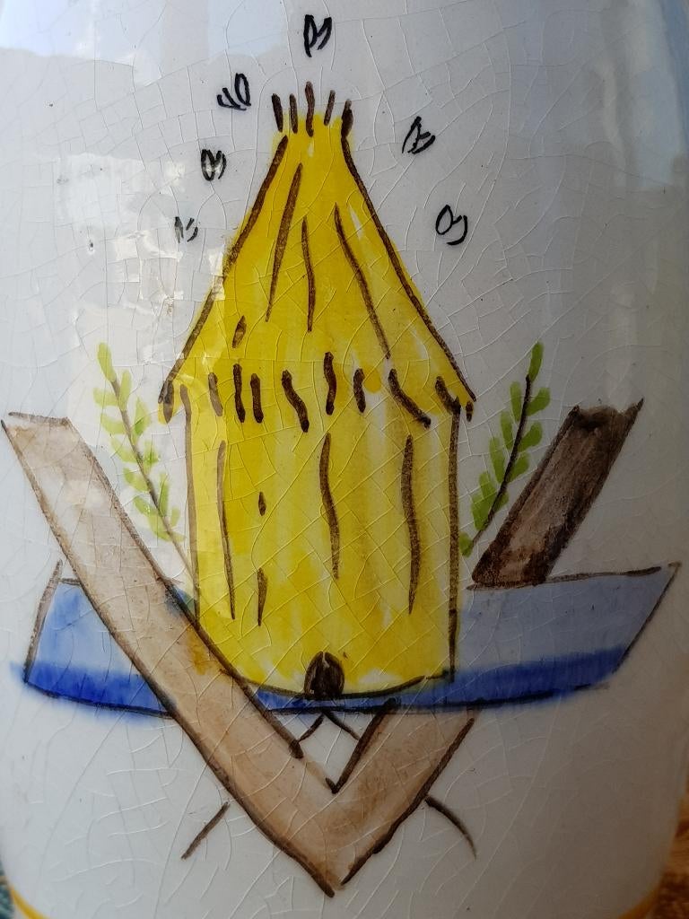 Mooie zeldzame antieke Engelse vrijmetselaars beker 13 cm.