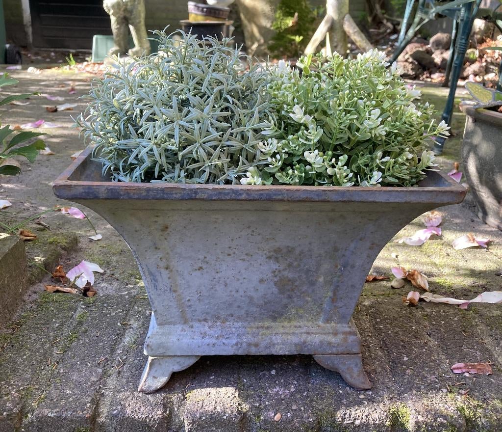Brocante gietijzeren jardinière - tuinvaas, Ophalen