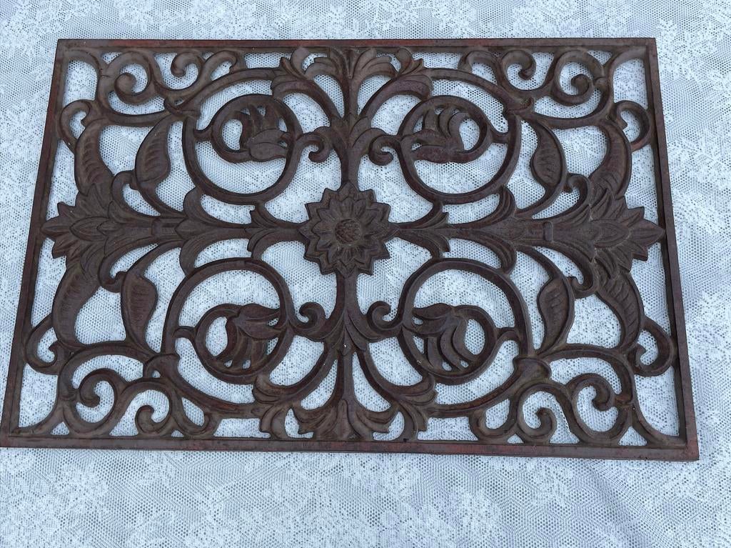 Gietijzeren deurmat Bloemmotief, Ophalen, Zo goed als nieuw, Gietijzer