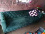 Nisa groene velvet bank, Huis en Inrichting, Ophalen, Driepersoons, 75 tot 100 cm, Zo goed als nieuw
