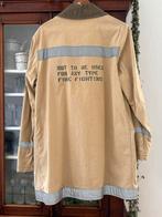 Zeldzame handgemaakte RARE Amerikaanse brandweerjas (L-XL), Ophalen of Verzenden, Gedragen, Maat 52/54 (L), Beige