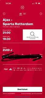 Ajax sparta 2x vak 426, Tickets en Kaartjes, Sport | Voetbal, Eén persoon, December