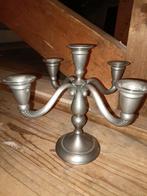 Tinnen 5-armige kandelaar, Antiek en Kunst, Antiek | Kandelaars, Ophalen of Verzenden, Overige materialen