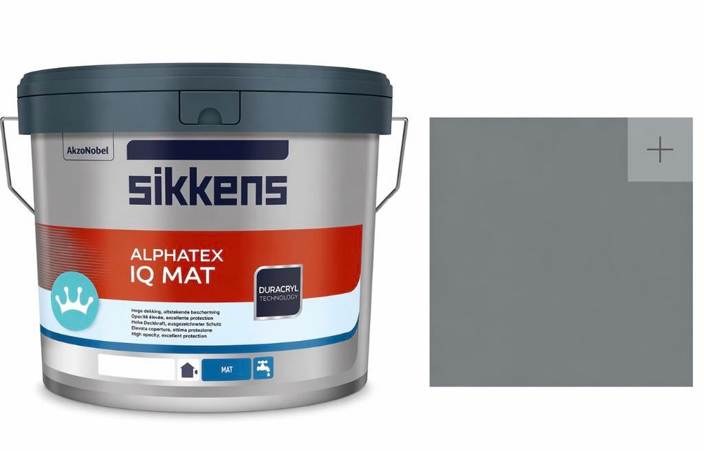 Sikkens Ral 7046 Grijs Alphatex IQ Mat  Nieuw Latex Verf, 5 tot 10 liter, Nieuw, Ophalen of Verzenden, Verf