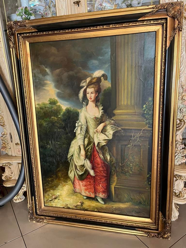 Prachtige groot olieverf portret schilderij, Ophalen of Verzenden