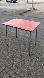 Vintage tafeltje oranje formica opklapbaar, Campingtafel, ,, Ophalen of Verzenden, ,