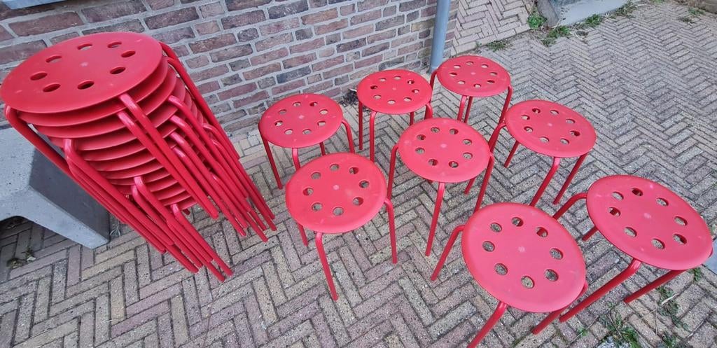 20 rode + 16 zwarte Ikea krukjes, Ophalen, Gebruikt, Kunststof