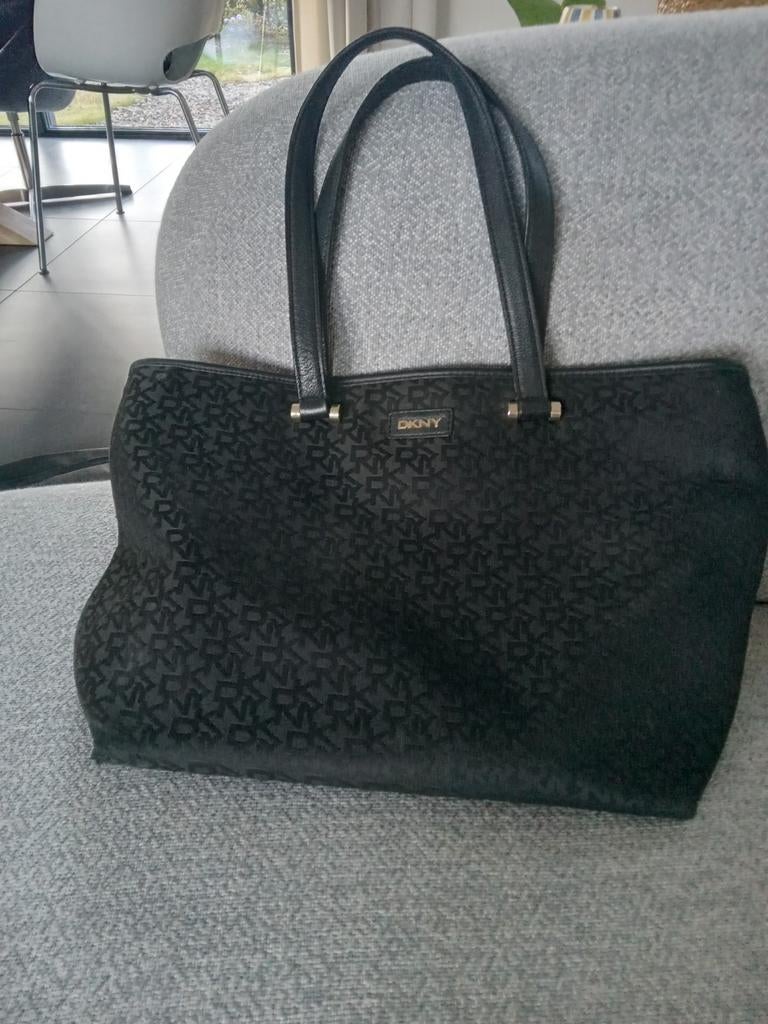 Zwarte DKNY dames handtas echt leer., Ophalen of Verzenden