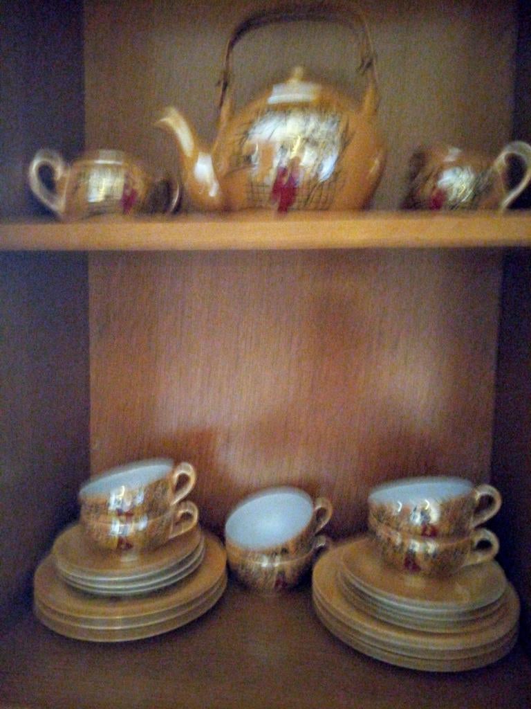 Vintage Chinees Eierschaal Porselein Theeservies - 6Personen, Ophalen