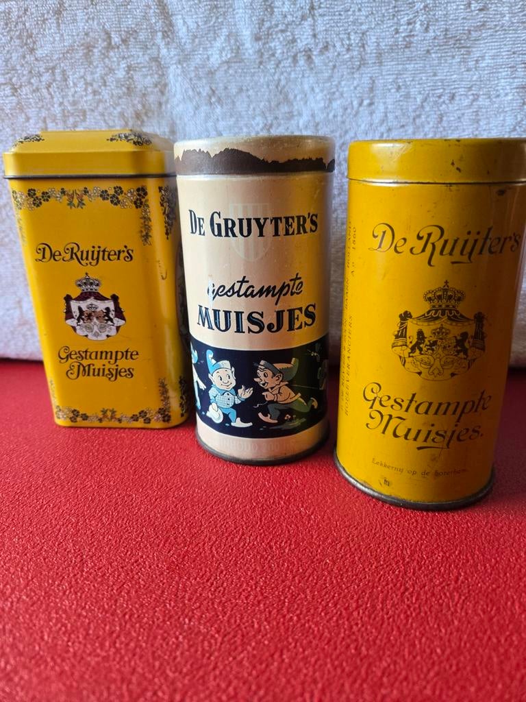 Drie blikjes van De Gruyter, Verzamelen, Blikken, Ophalen of Verzenden, Gebruikt, Overige