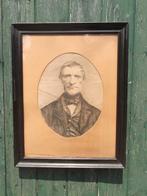 Antieke 19e eeuwse tekening, herenportret., Ophalen of Verzenden