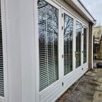 2 houten kozijnen met dubbel glas met deuren, Doe-het-zelf en Verbouw, Kozijnen en Schuifpuien, Gebruikt, Ophalen of Verzenden