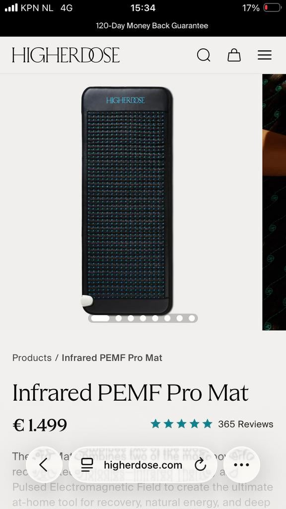 HigherDose infrarood en pemf mat zgan, Ophalen of Verzenden, Zo goed als nieuw, Overige typen