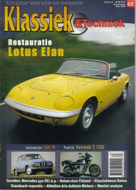 Klassiek & Techniek 63 2003 : Saab 95 & 96 - Lotus Elan S4, Ophalen of Verzenden, Gelezen, Algemeen