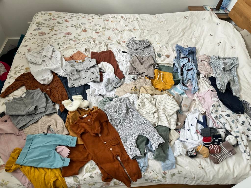 Babypakket kleding maat 50/56 - diverse merken, Kinderen en Baby's, Babykleding | Overige, Zo goed als nieuw, Jongetje of Meisje
