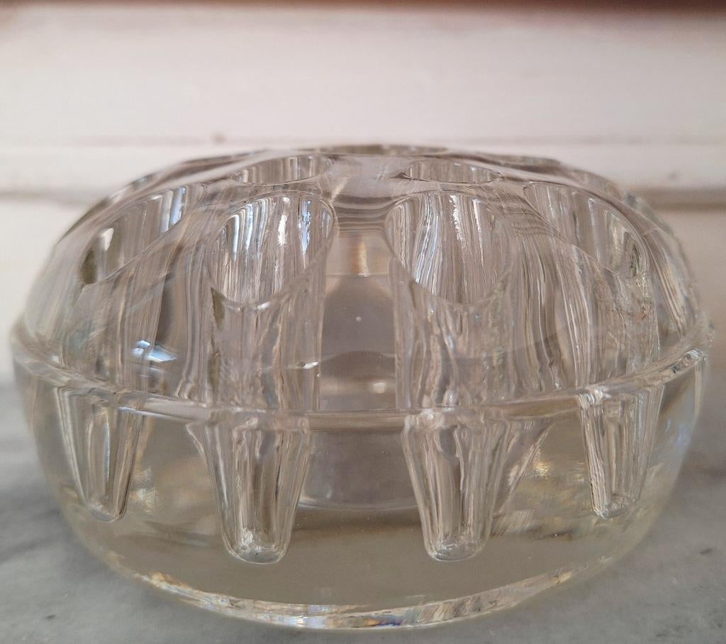 Vintage glazen pique-fleurs, rozensteker, Ophalen of Verzenden