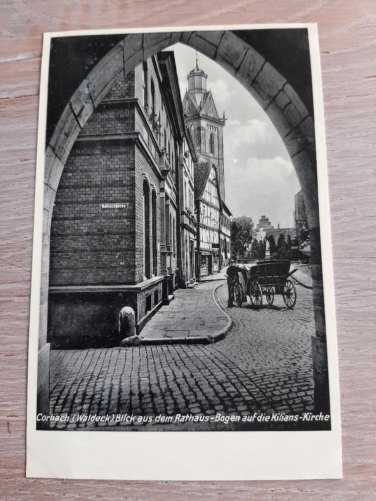 duitsland, Corbach blick aus Rathaus auf Kilians Kirche 1932, Ophalen of Verzenden, 1920 tot 1940, Ongelopen, Duitsland