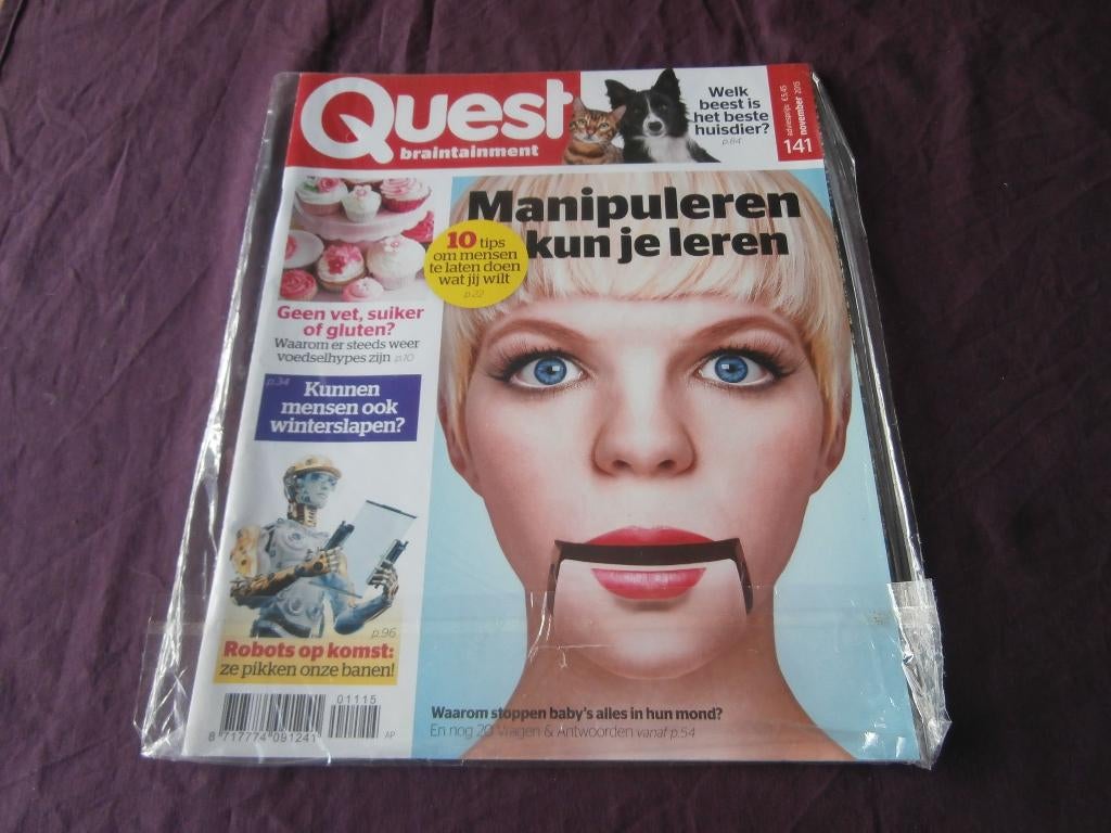 Magazine tijdschrift Quest in beeld Braintainment wetenschap, Boeken, Ophalen of Verzenden, Zo goed als nieuw, Wetenschap en Natuur