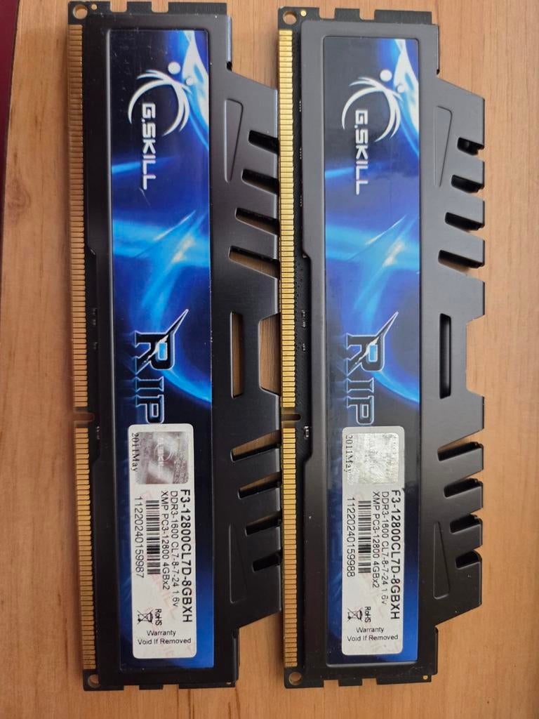 G.Skill DDR3 RAM 2x4GB (8GB totaal), Computers en Software, RAM geheugen, Gebruikt, 8 GB, DDR3, Ophalen of Verzenden