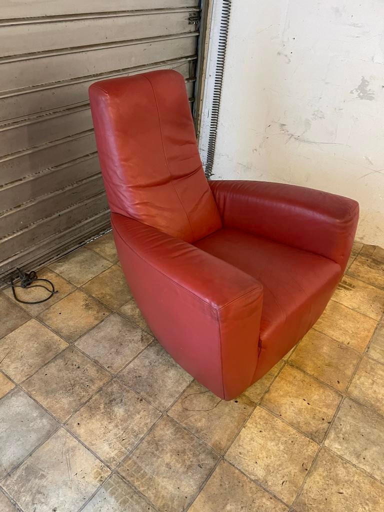 Longa fauteuil van Gerard van den Berg voor Lebel, Huis en Inrichting, Fauteuils, Ophalen of Verzenden, Gebruikt, Leer, 75 tot 100 cm