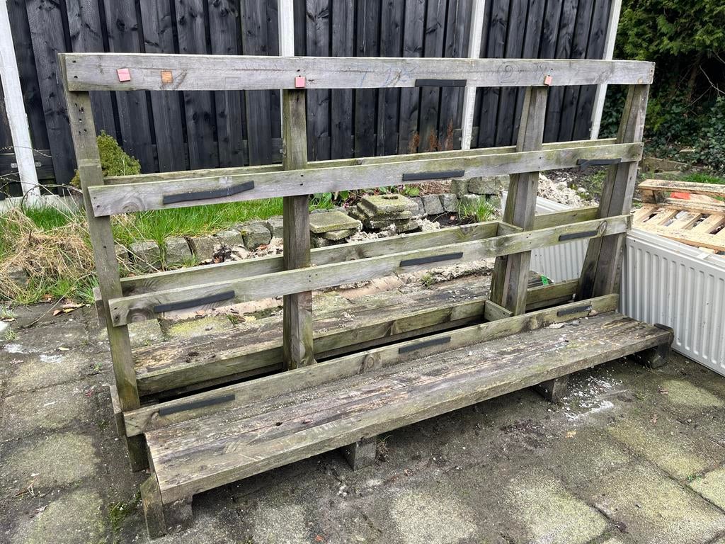 Stevige houten glasbok voor transport of opslag, Ophalen, Gebruikt