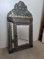 Antieke wandspiegel met ornamenten, Ophalen of Verzenden, Rechthoekig, Minder dan 50 cm