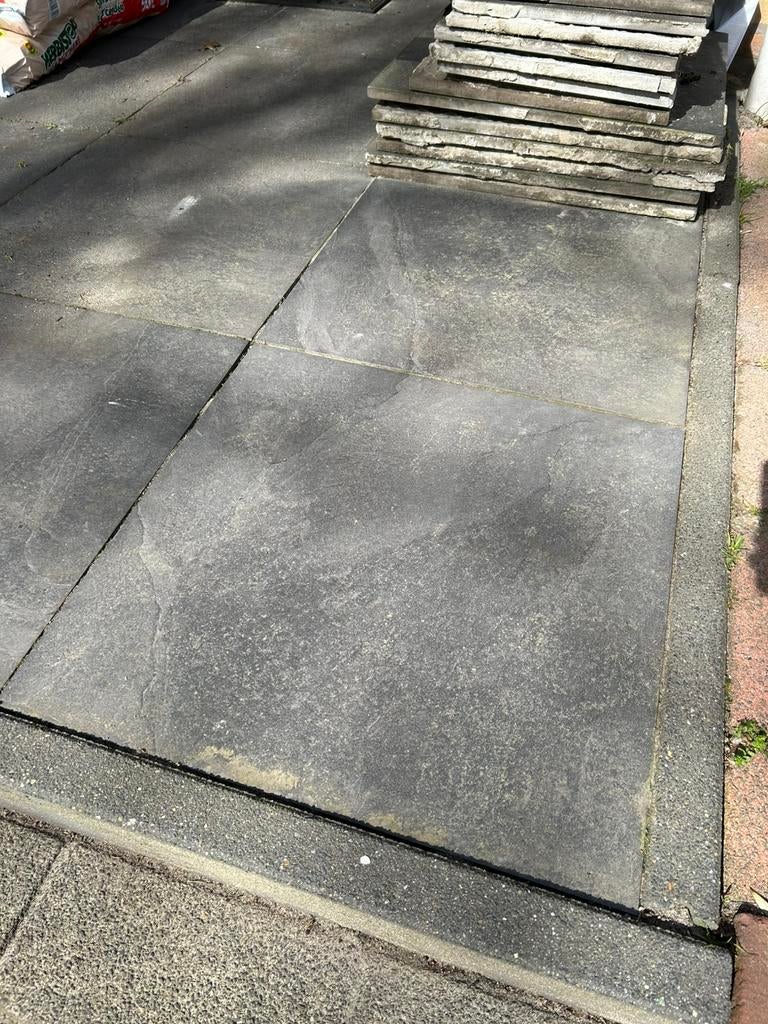 Antraciet terrastegels - 60x60 - keramiek - kleine partij, Ophalen, Gebruikt, Keramiek, Minder dan 5 m²