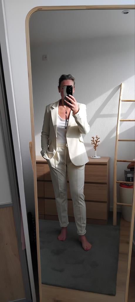 Elias Rumelis Pak - Colbert L, Broek XL - Zo goed als nieuw, Kostuum of Pak, Beige, Maat 46/48 (XL) of groter, Ophalen of Verzenden