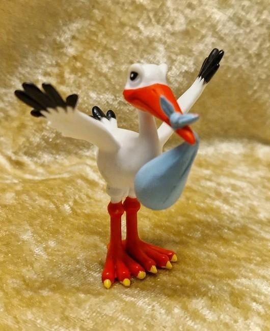 Vintage ooievaar figuur – baby bundel, Ophalen of Verzenden