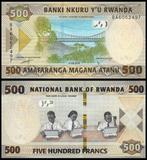 Rwanda 2014-2019, 4 nieuwe biljetten, 500..5000 Franks (UNC), Verzenden, Overige landen, Setje