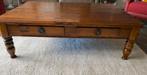 Massieve houten salontafel met 4 lades, Huis en Inrichting, Tafels | Salontafels, Ophalen, Gebruikt, 100 tot 150 cm, Klassiek