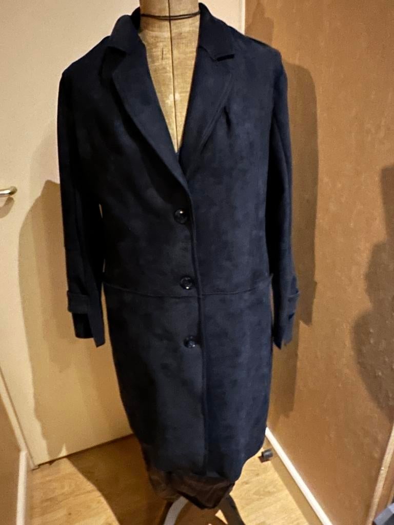 Rino & Pelle blazer colbert lange jas M 42 blauw, Kleding | Dames, Ophalen of Verzenden, Zo goed als nieuw, Blauw