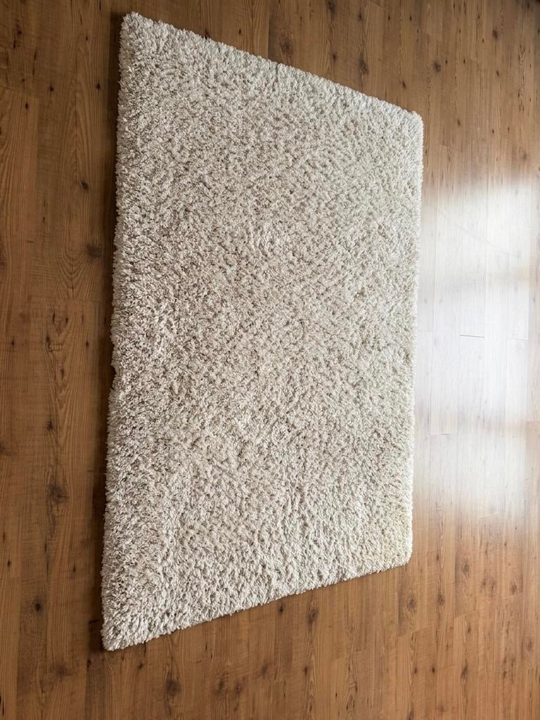 Witbeige Vloerkleed Jysk 135x200cm - Zacht & Modern, Ophalen, Gebruikt, 100 tot 150 cm, Wit