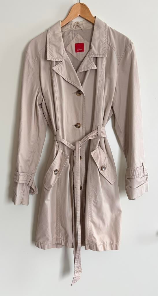 S. Oliver beige trenchcoat/regenjas, maat 44, Ophalen of Verzenden, Zo goed als nieuw, Maat 42/44 (L), Beige
