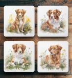 Toller Aquarel onderzetters met houder, Ophalen of Verzenden, Nieuw, Glas of Kopje