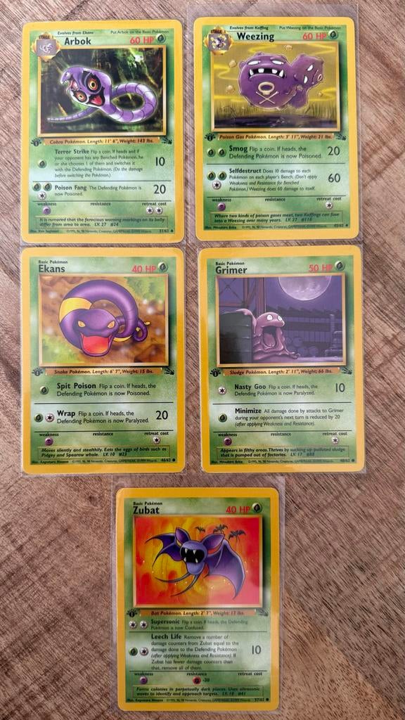 5x Pokemon Fossil 1st Edtion, Ophalen, Zo goed als nieuw, Meerdere kaarten