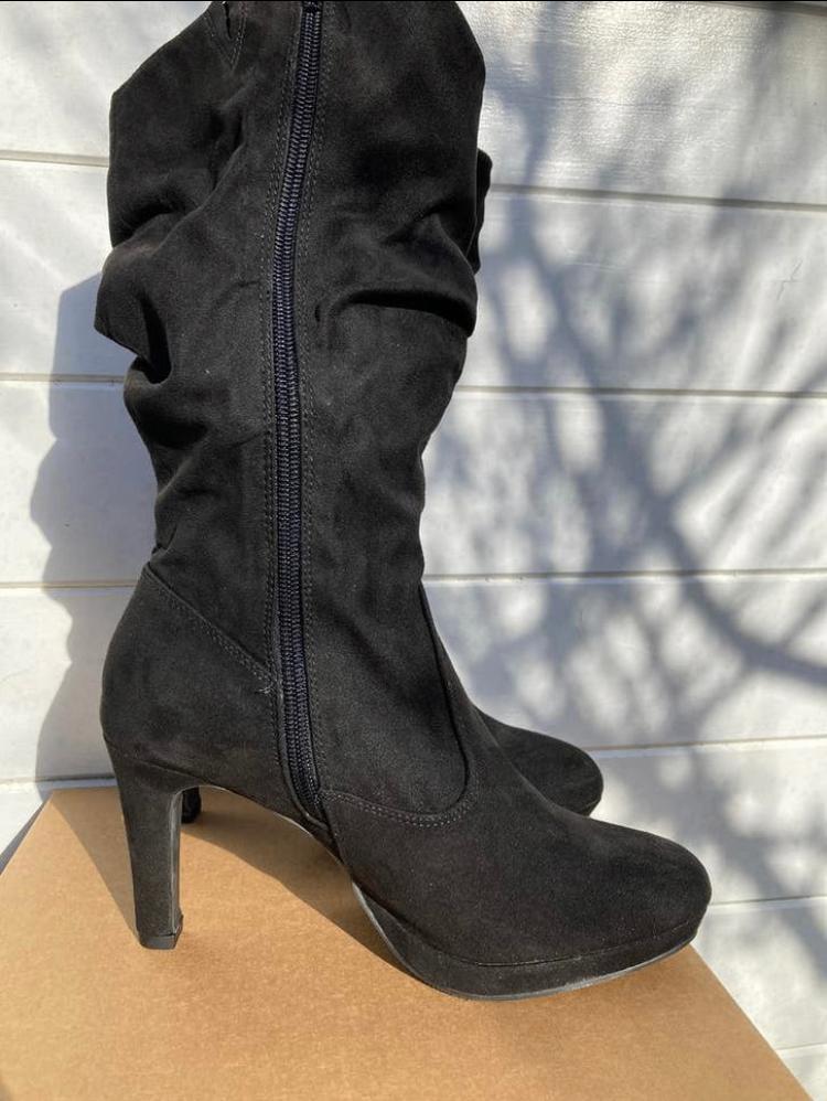 Laarzen, suedine zwart, 38, Hoge laarzen, Zwart, Nieuw, Ophalen of Verzenden