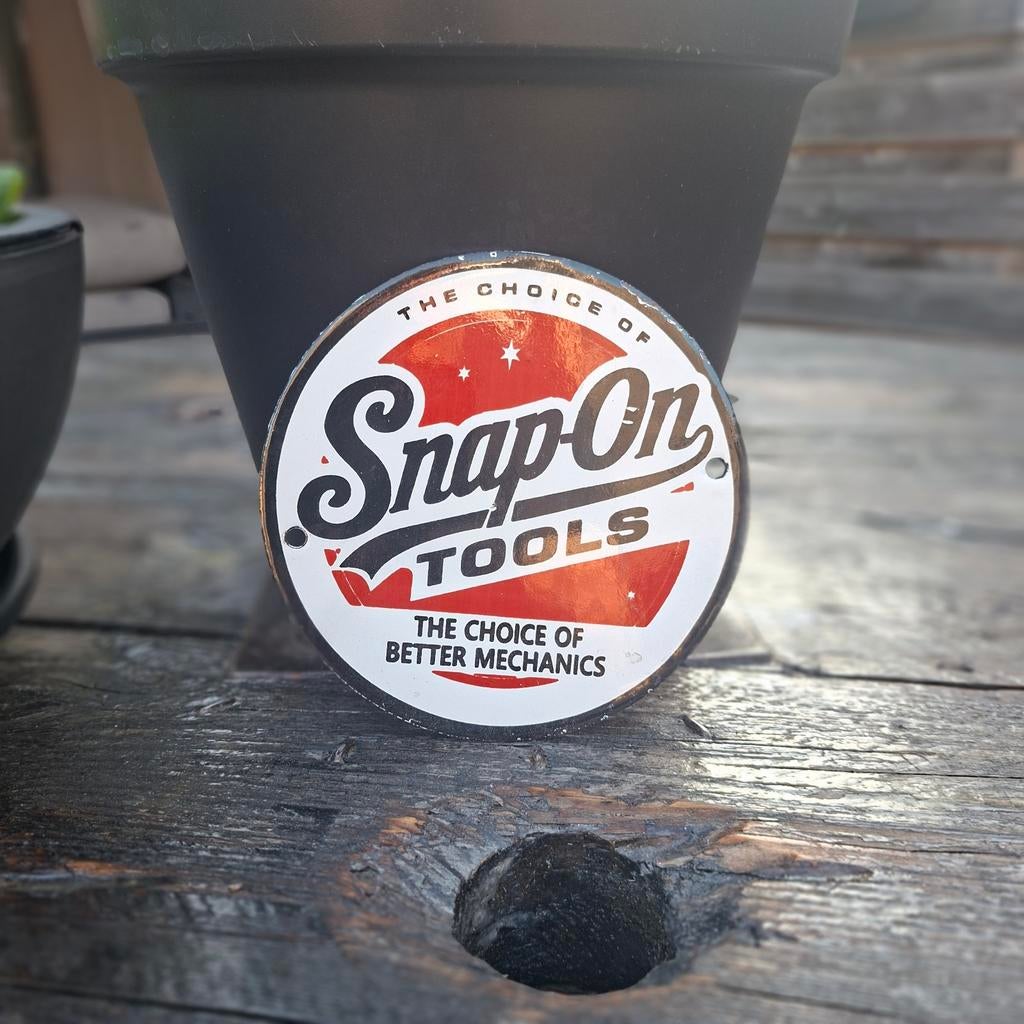 snap on Tools emaille reclamebord, Ophalen of Verzenden, Gebruikt, Reclamebord