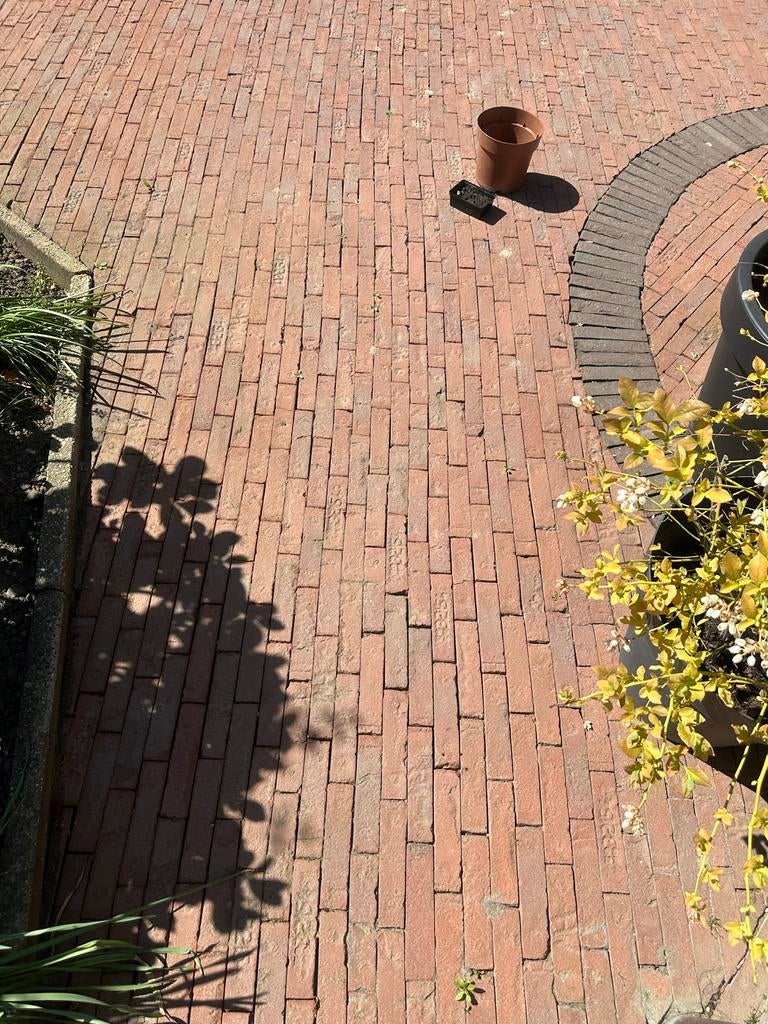 Gebakken rode klinkers voor bestrating, Tuin en Terras, Tegels en Klinkers, Ophalen, Overige materialen, Gebruikt, Klinkers