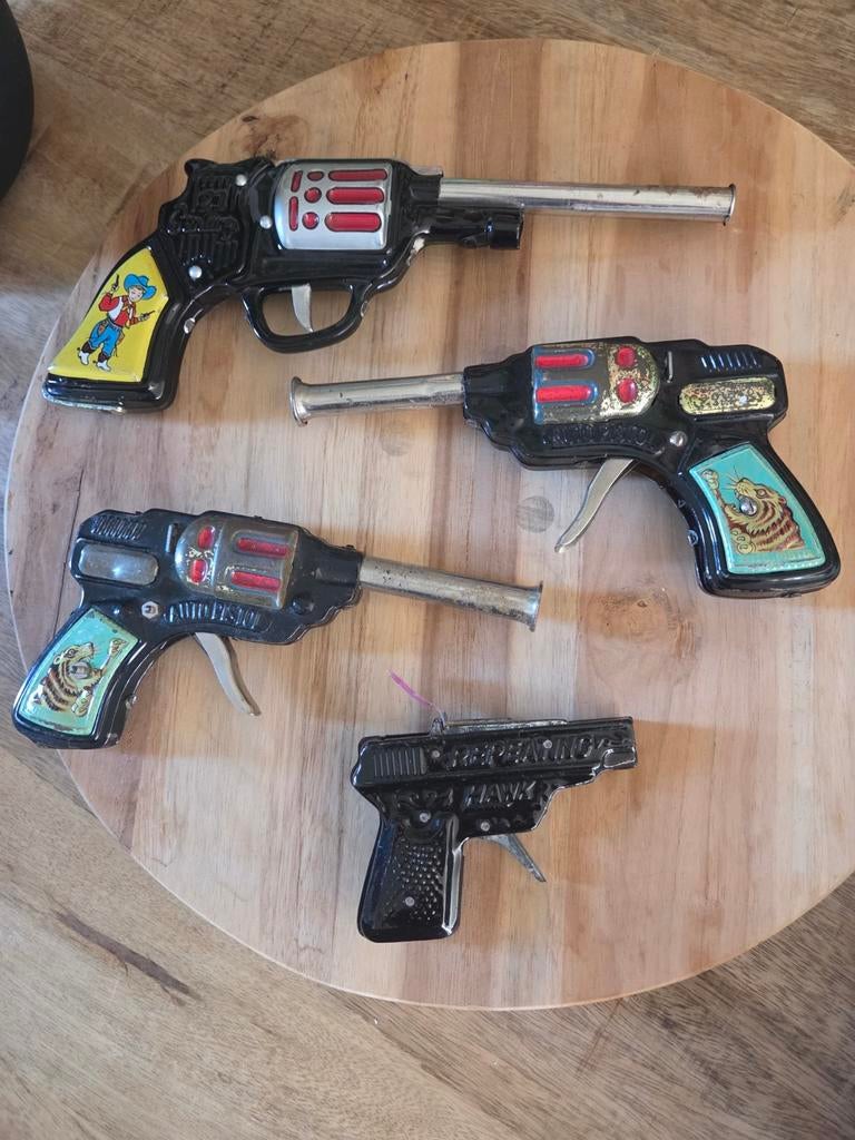 Vintage speelgoed pistolen - 4 stuks, Ophalen of Verzenden