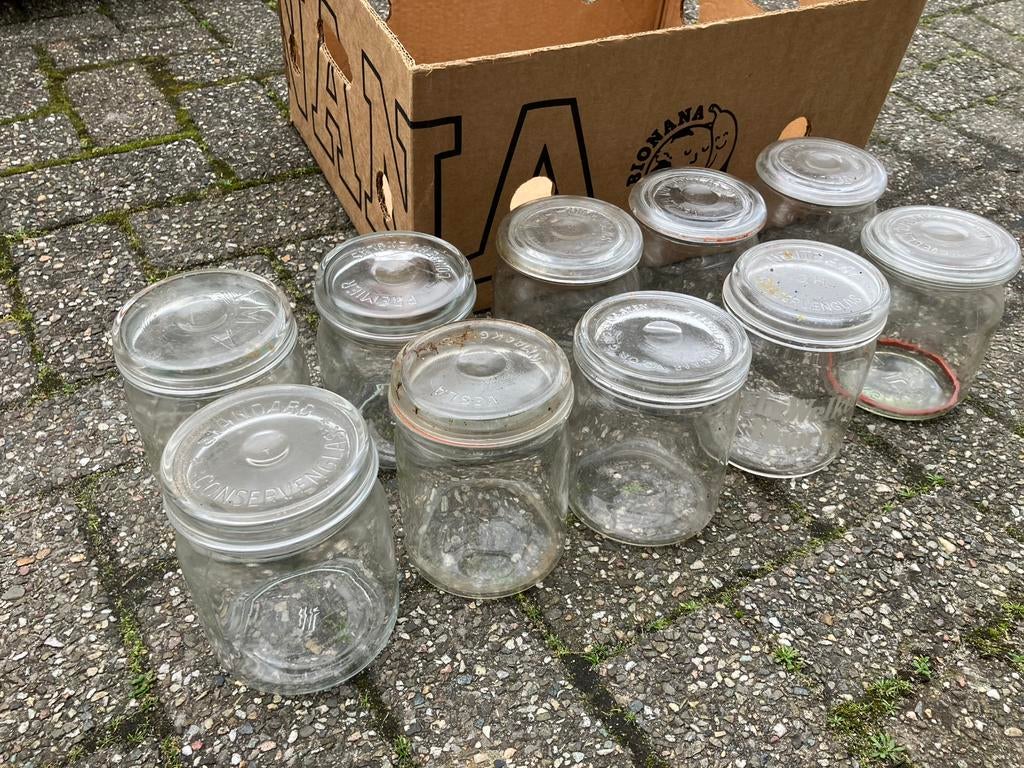 Weckflessen bijna gratis, Ophalen of Verzenden, Gebruikt, Glas, Pot, Bus of Blik
