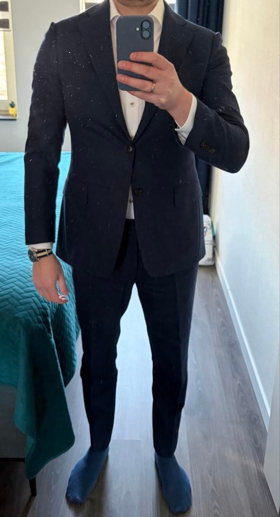 Suitsupply La Spalla navyblue pak - Maat 52, Ophalen of Verzenden, Gedragen, Maat 52/54 (L), Blauw