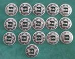 9966. Metalen concho’s. 16 stuks, diameter 34 mm. Zwart. Dun, Ophalen of Verzenden, Nieuw, Overige typen