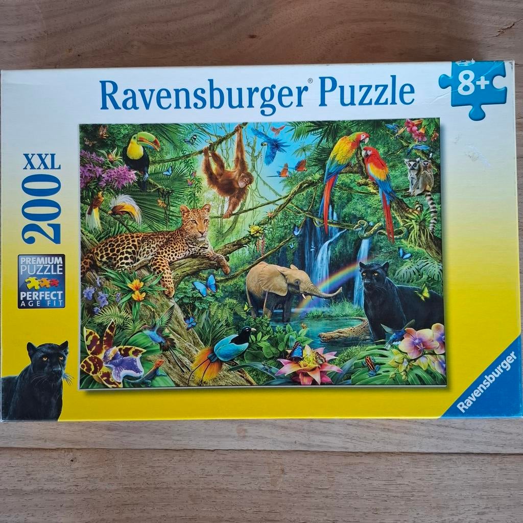 Puzzel XXL 200 Dieren in de jungle ravensburger, Ophalen of Verzenden, Minder dan 500 stukjes, Zo goed als nieuw