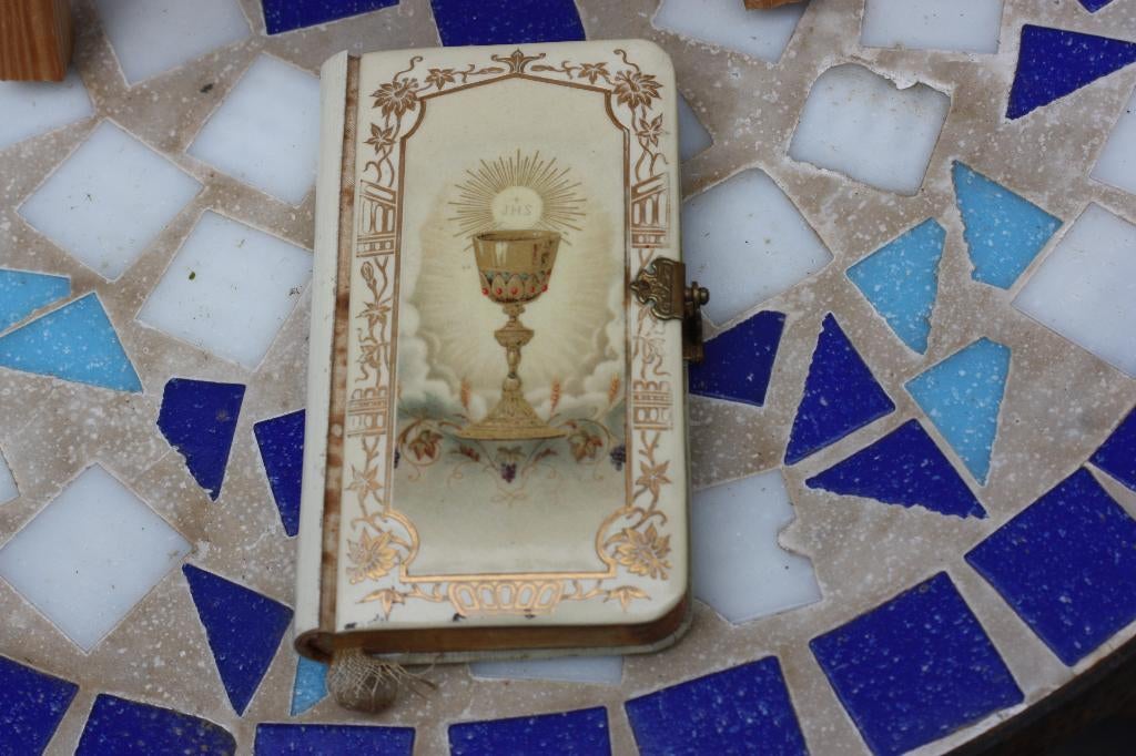 Antiek celluloid gebedenboek Sursum Corda Paus Pius X, Antiek en Kunst, Ophalen of Verzenden